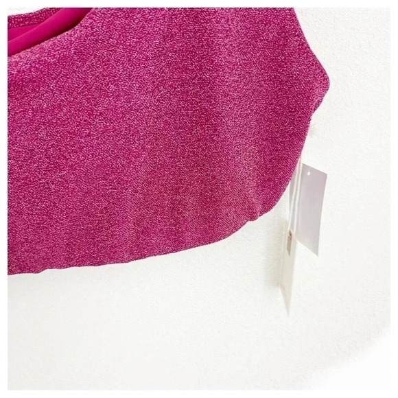 NWT Good American Hawaiian Pink Sparkle Scoop Bikini Top, Size 3XL - Picture 5 of 8